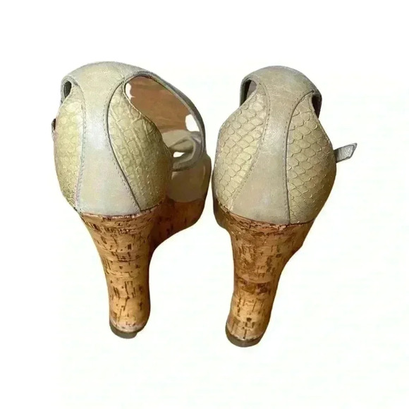 DIOR Womens Shoes Natural Open Toe Wedge Sandals Made in Italy Heels Size 37. - Picture 6 of 13